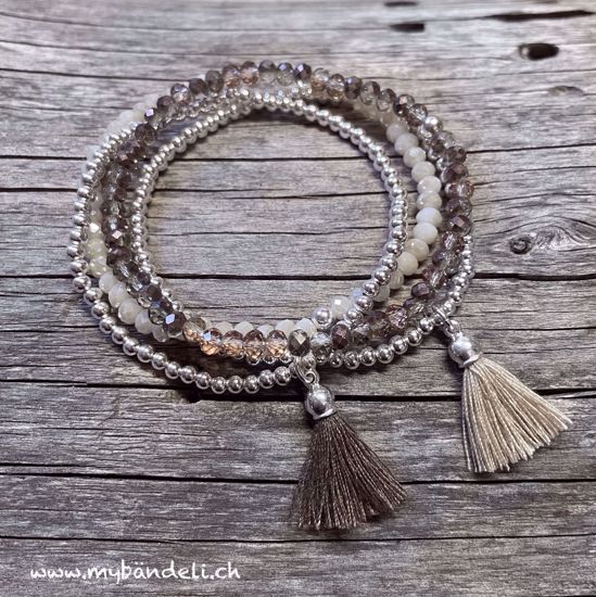 Picture of Swarovskiarmband mit 925 Silber und Baumwollquaste